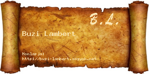 Buzi Lambert névjegykártya